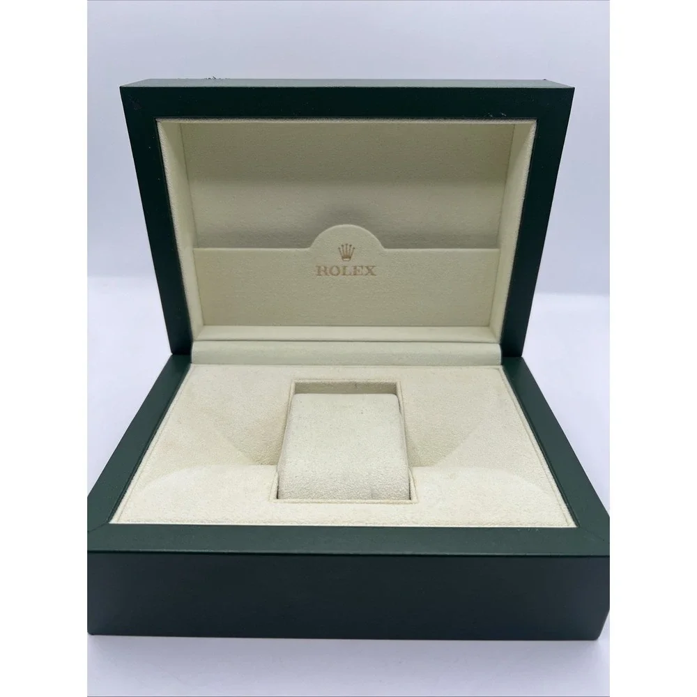 Rolex Watch Box Case Green Leather Wood 39139.64 AUTHENIC